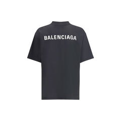 Camiseta Balenciaga com logotipo estampado na frente e nas costas