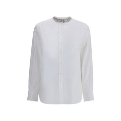 Camisa Alexander McQueen com gola enfeitada