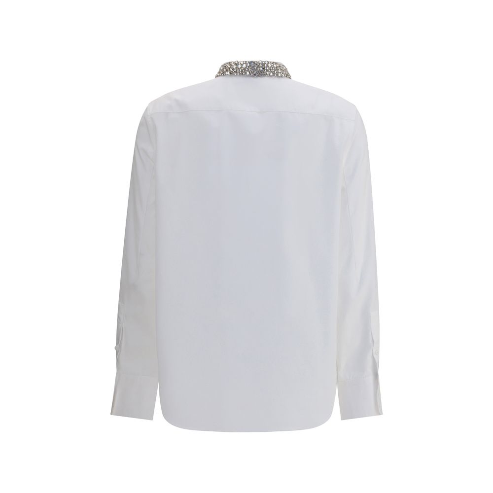 Camisa Alexander McQueen com gola enfeitada