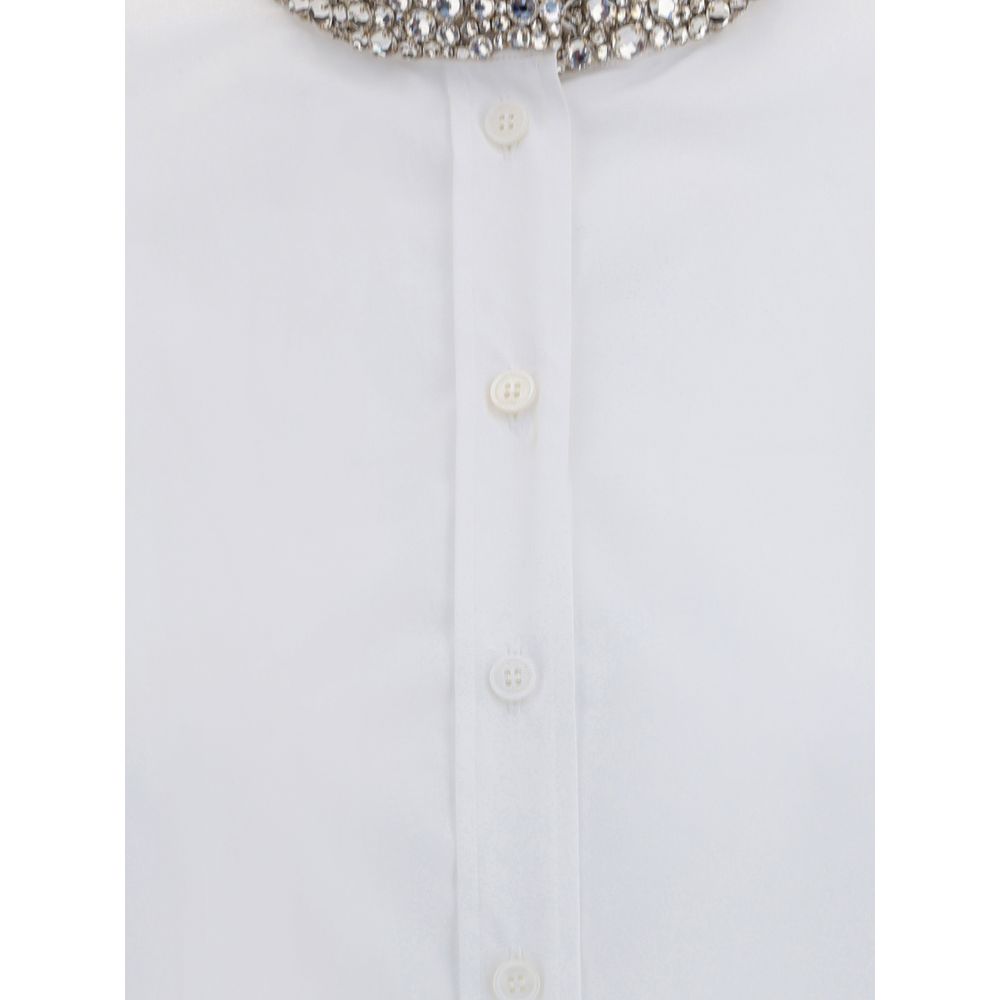 Camisa Alexander McQueen com gola enfeitada