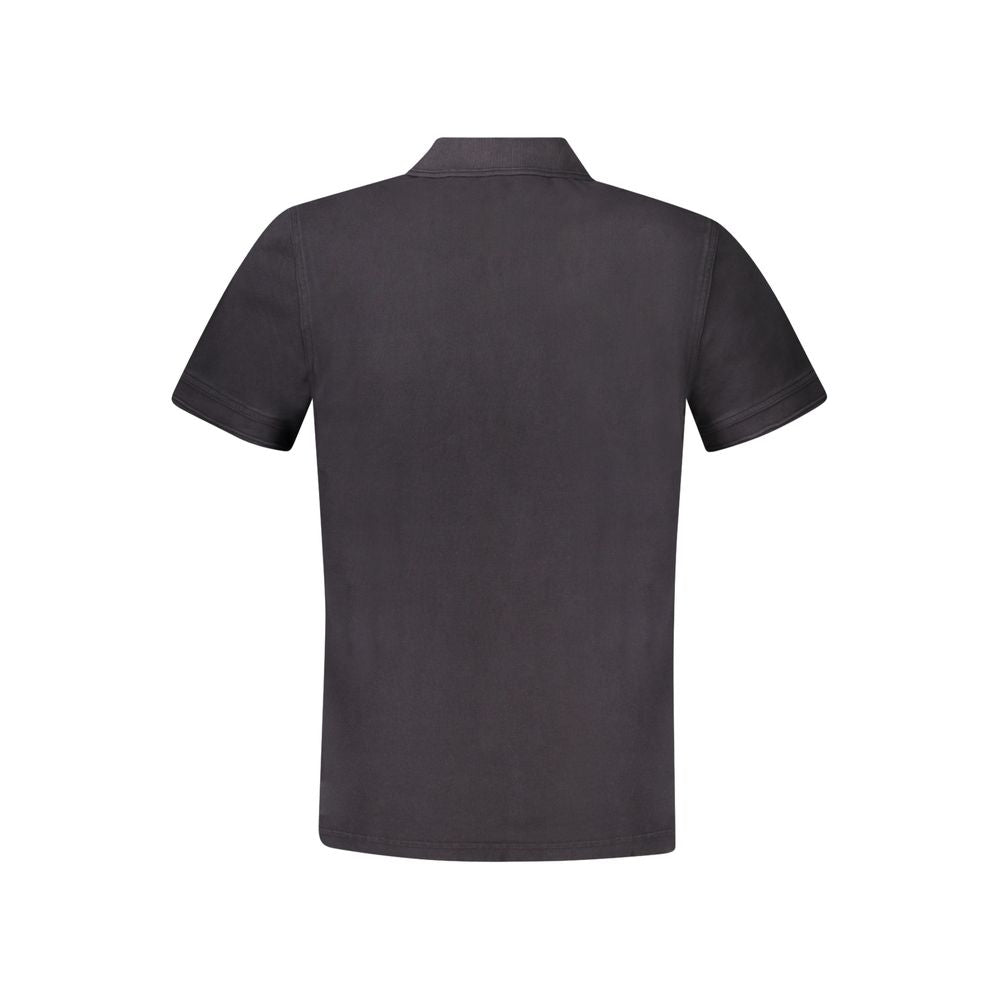 Camisa polo preta de algodão Hugo Boss