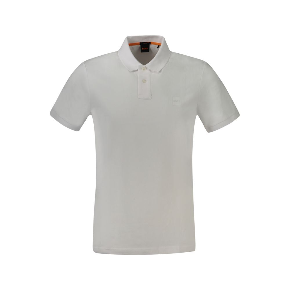 Camisa polo branca de algodão Hugo Boss
