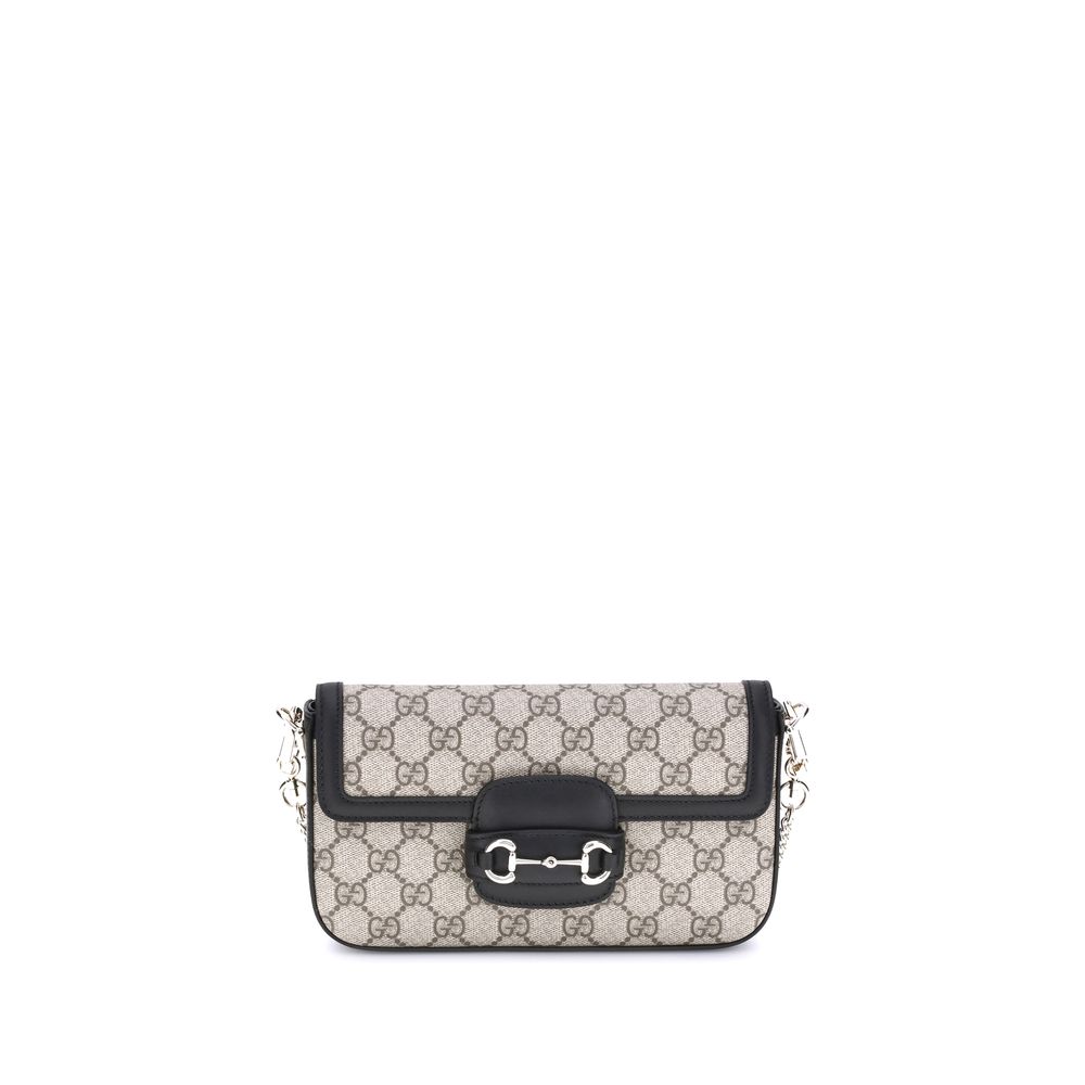 Bolsa de ombro pequena e macia Gucci Horsebit 1955