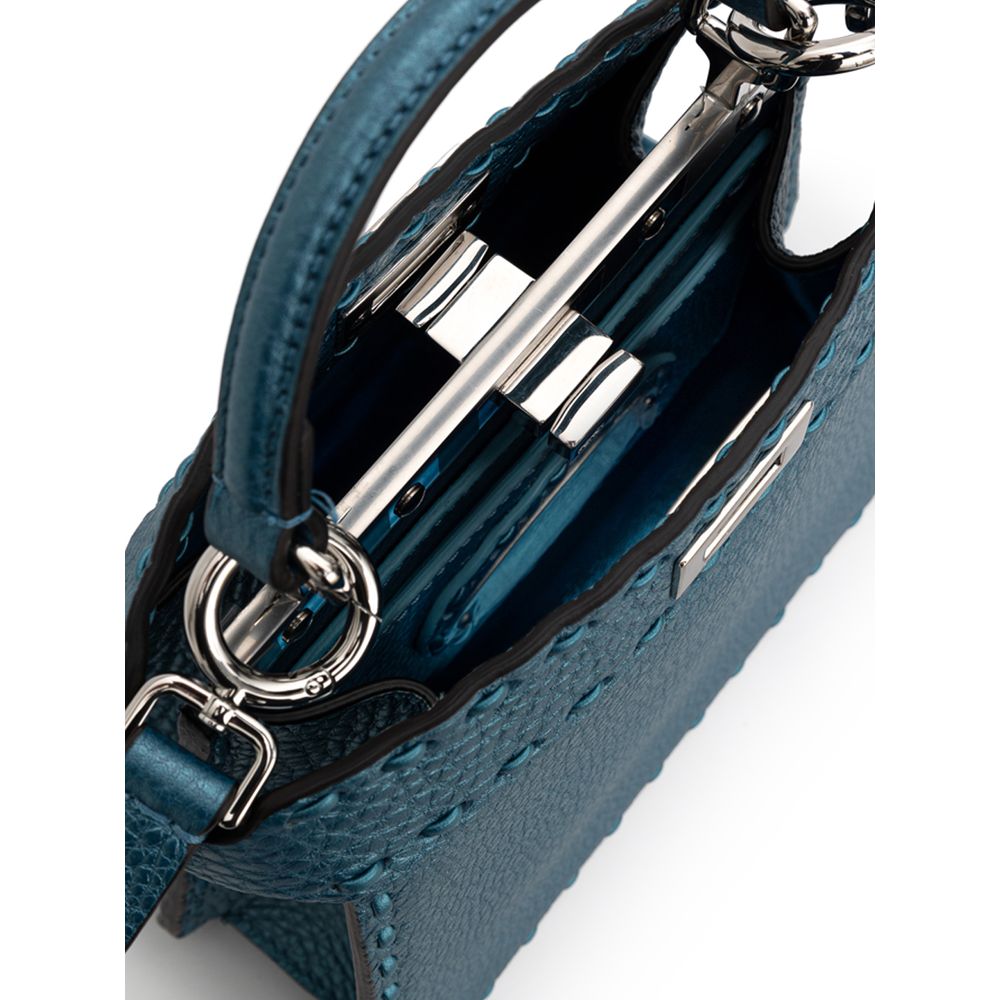 Bolsa de ombro Fendi Blue Leather