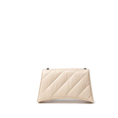 Bolsa de ombro de couro bege Balenciaga
