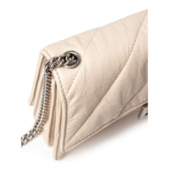 Bolsa de ombro de couro bege Balenciaga