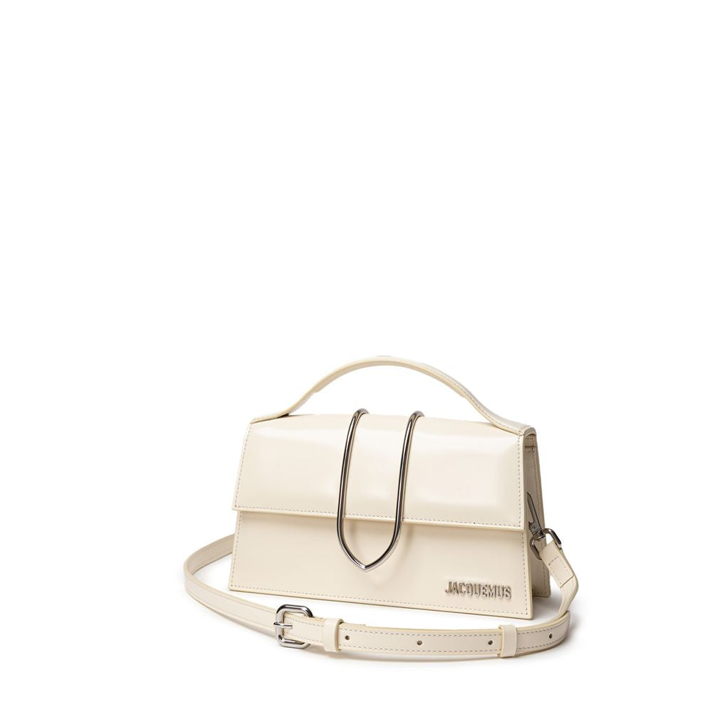 Bolsa de ombro Jacquemus em couro bege