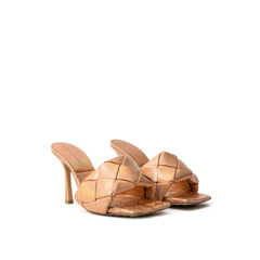 Sandália de couro bronze Bottega Veneta