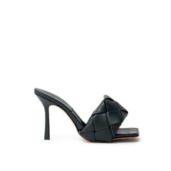 Sandália de couro verde Bottega Veneta