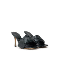 Sandália de couro verde Bottega Veneta