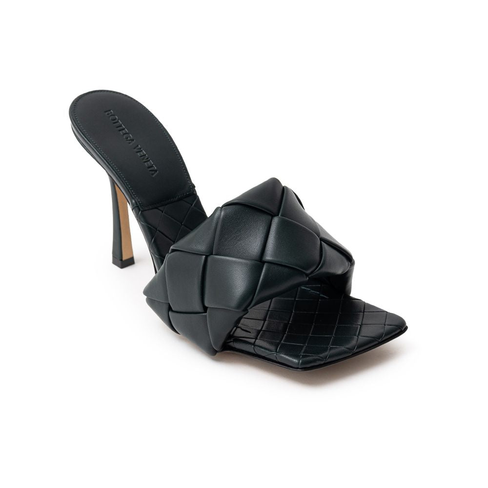 Sandália de couro verde Bottega Veneta