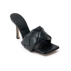 Sandália de couro verde Bottega Veneta