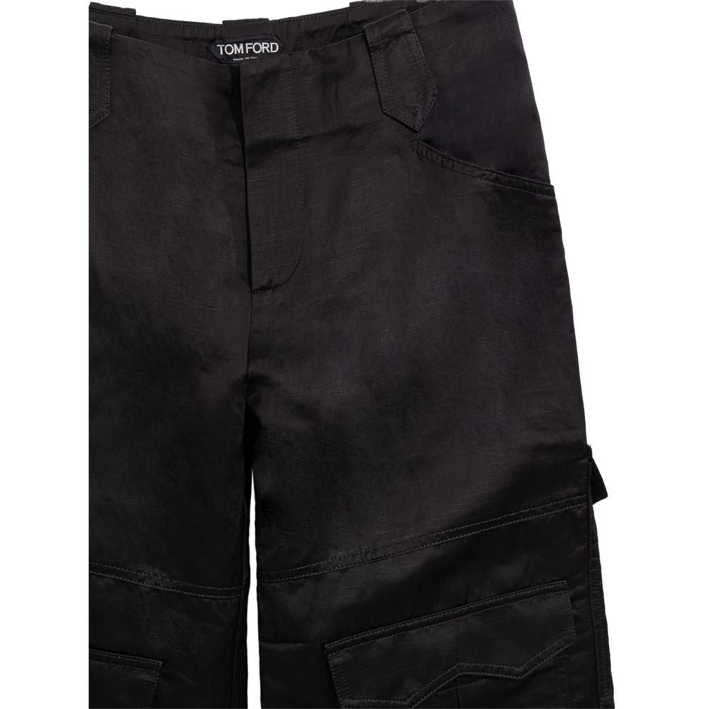 Calça cargo de viscose preta Tom Ford