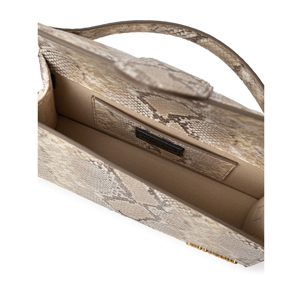 Bolsa de ombro Jacquemus em couro bege