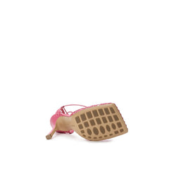 Sandália Bottega Veneta em Tecido Rosa e Couro