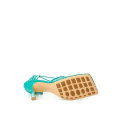 Sandália Bottega Veneta Verde Tecido e Couro