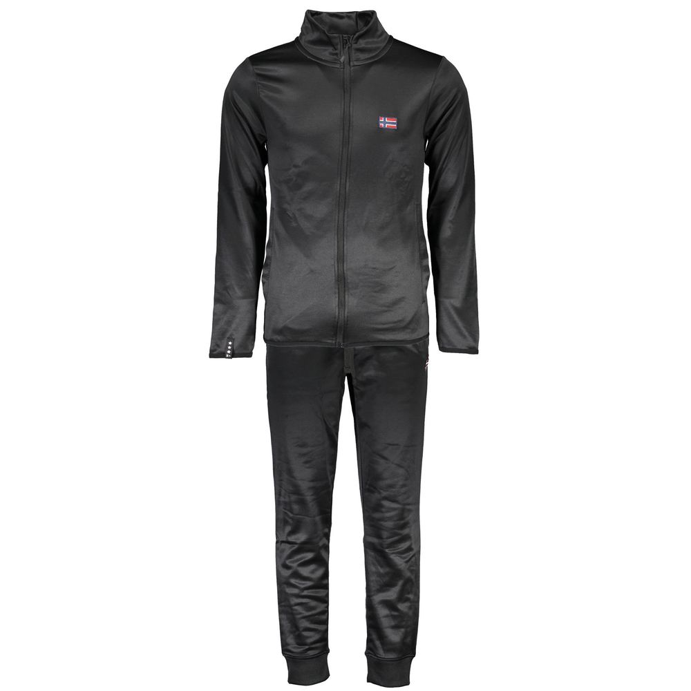 Suéter preto de poliéster da Noruega, 1963