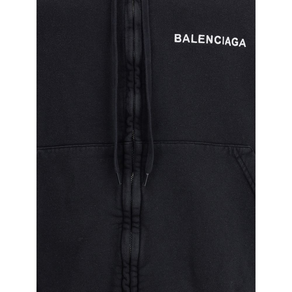 Moletom com capuz com logotipo da Balenciaga