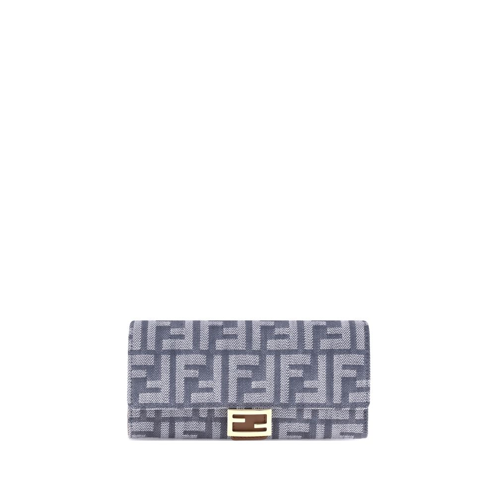Carteira Fendi FF estampada jeans