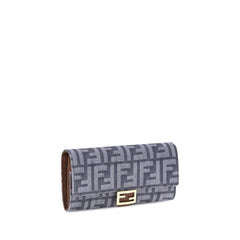 Carteira Fendi FF estampada jeans