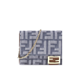 Carteira Fendi FF estampada jeans