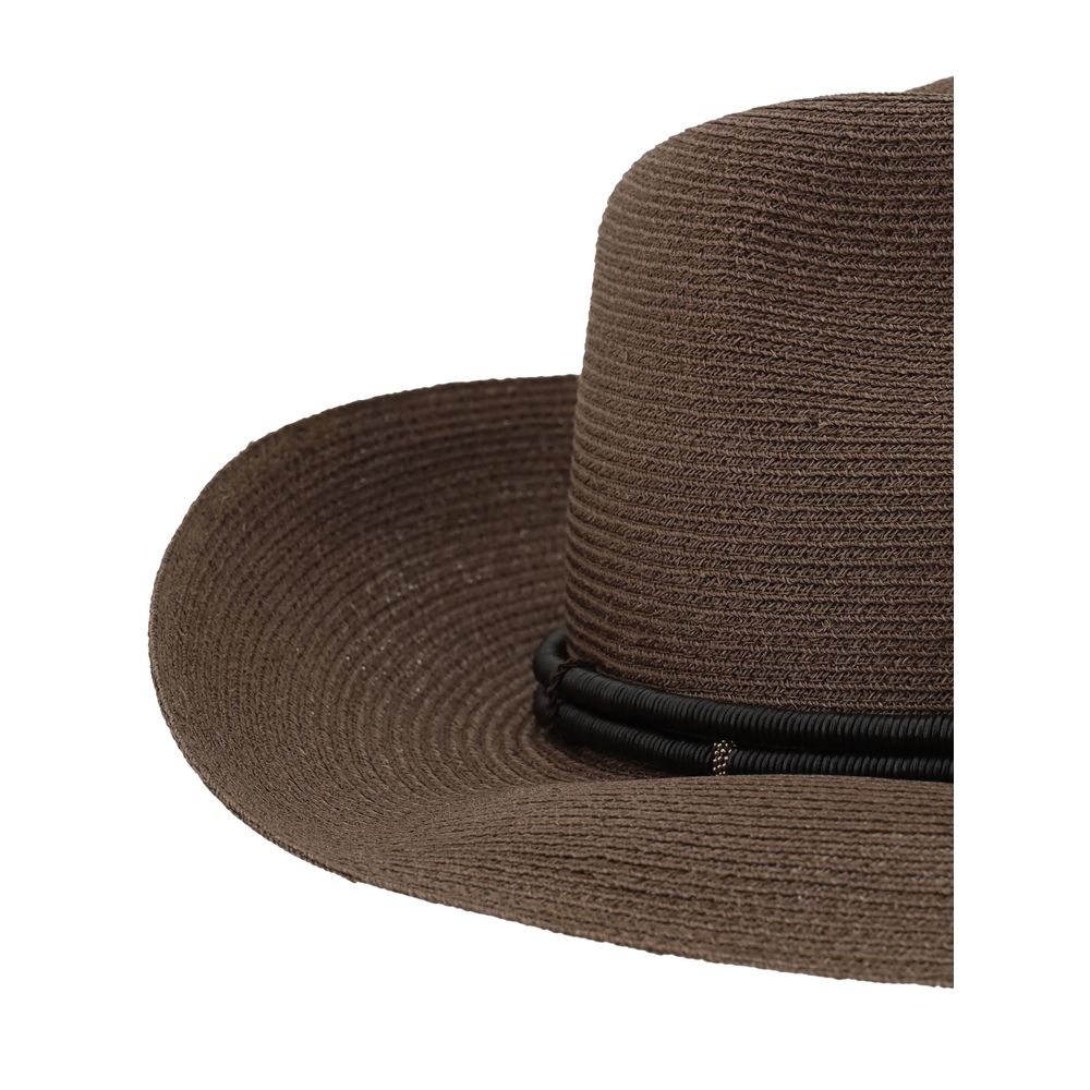 Brunello Cucinelli Fedora em cânhamo e algodão techno