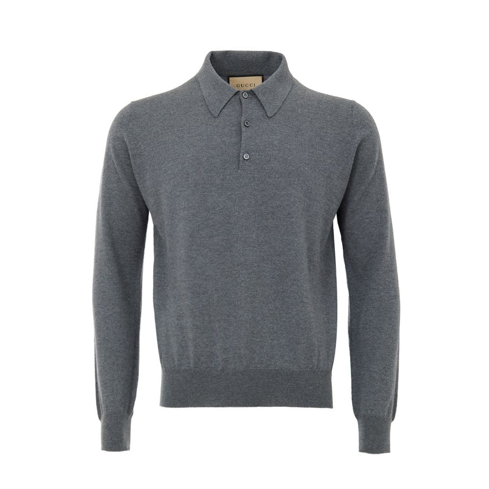 Camisa polo de lã cinza Gucci