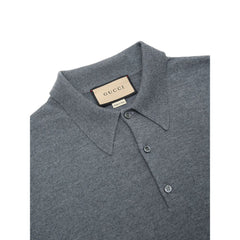 Camisa polo de lã cinza Gucci