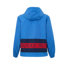 Jaquetas e casacos de poliamida azul claro da Gucci
