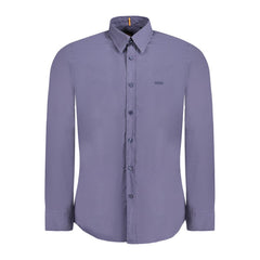 Camisa de algodão azul Hugo Boss