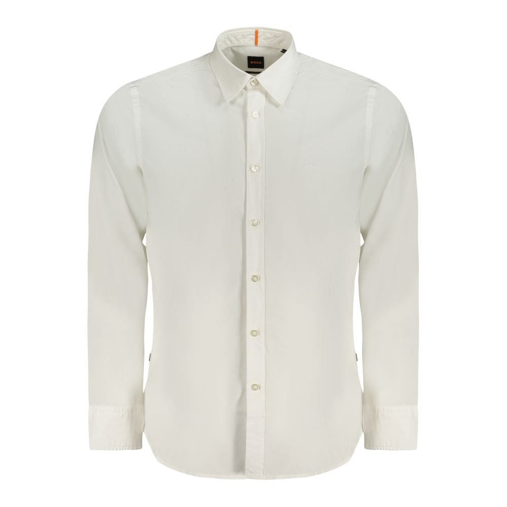 Camisa de algodão branca Hugo Boss