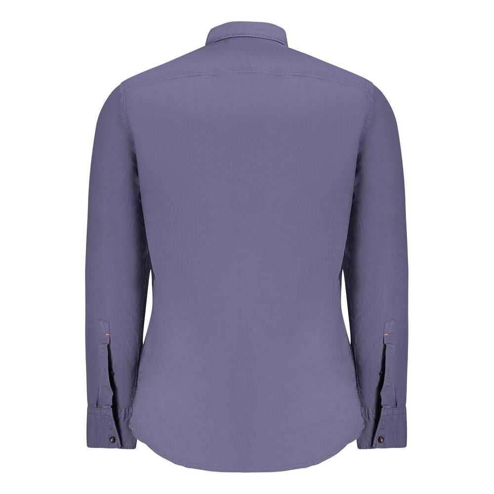 Camisa de algodão azul Hugo Boss