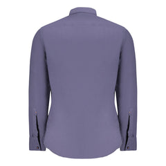 Camisa de algodão azul Hugo Boss