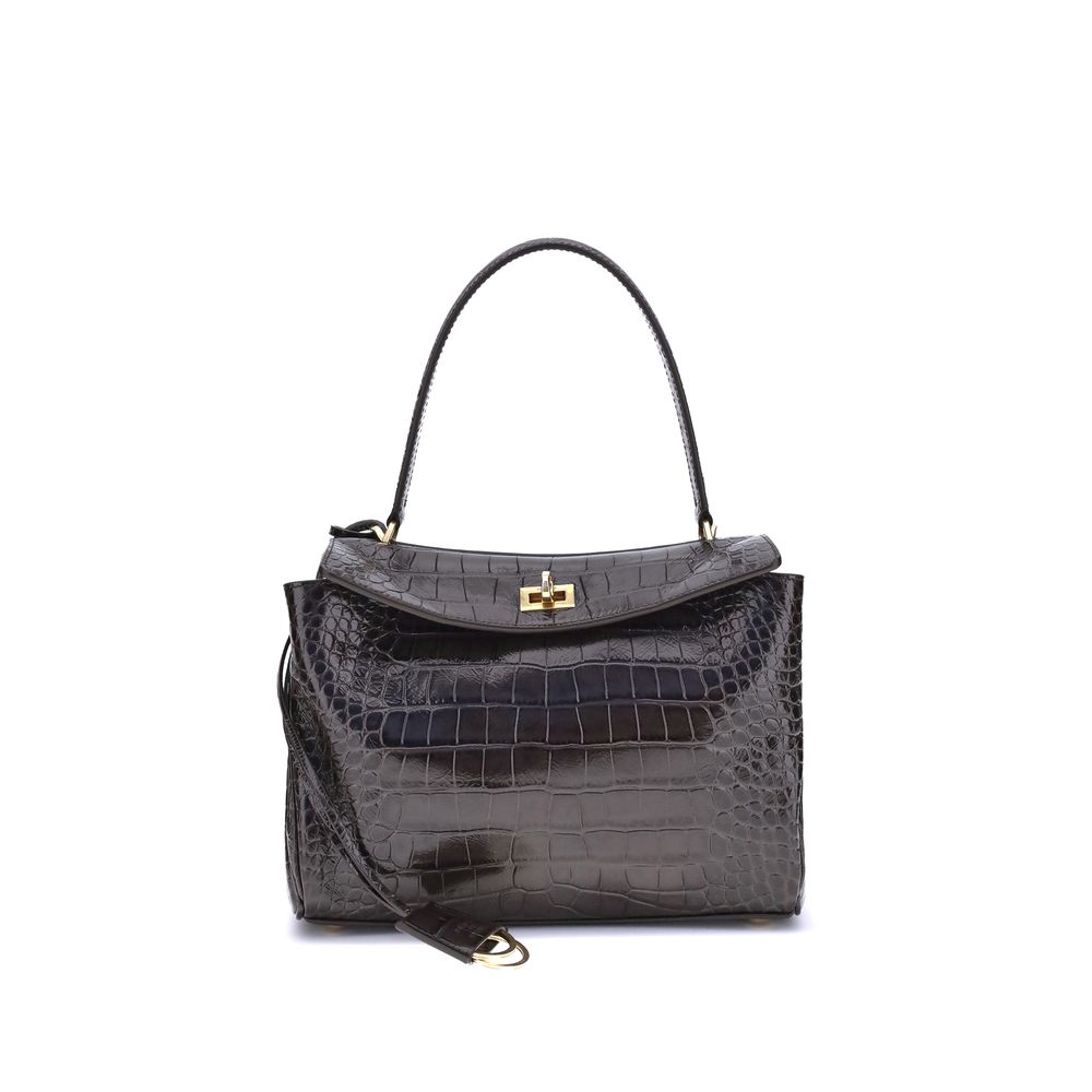 Bolsa de ombro Balenciaga Rodeo em couro com estampa de crocodilo
