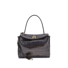 Bolsa de ombro Balenciaga Rodeo em couro com estampa de crocodilo