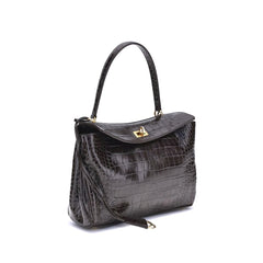 Bolsa de ombro Balenciaga Rodeo em couro com estampa de crocodilo
