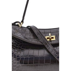 Bolsa de ombro Balenciaga Rodeo em couro com estampa de crocodilo