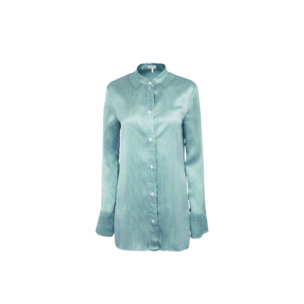 Camisa listrada de seda mista da Loewe