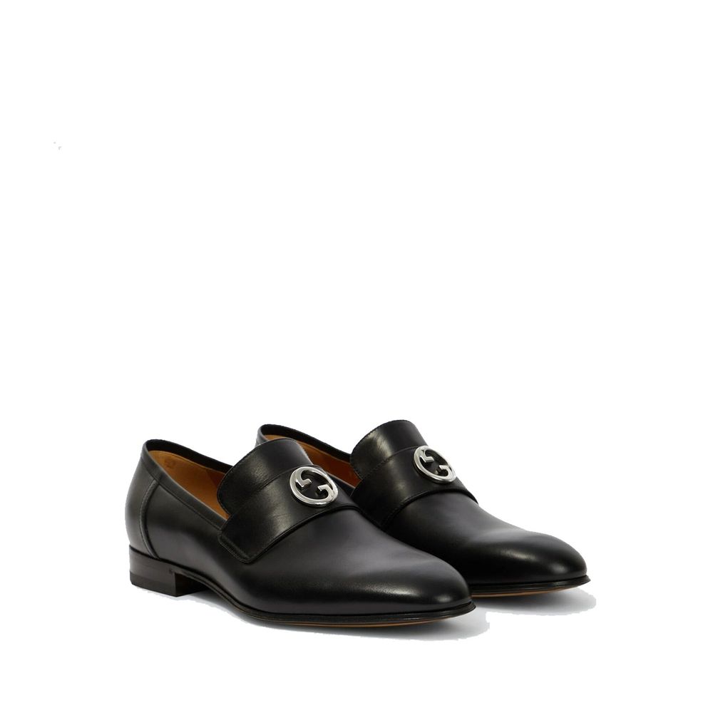 Mocassins de couro Gucci Interlocking G