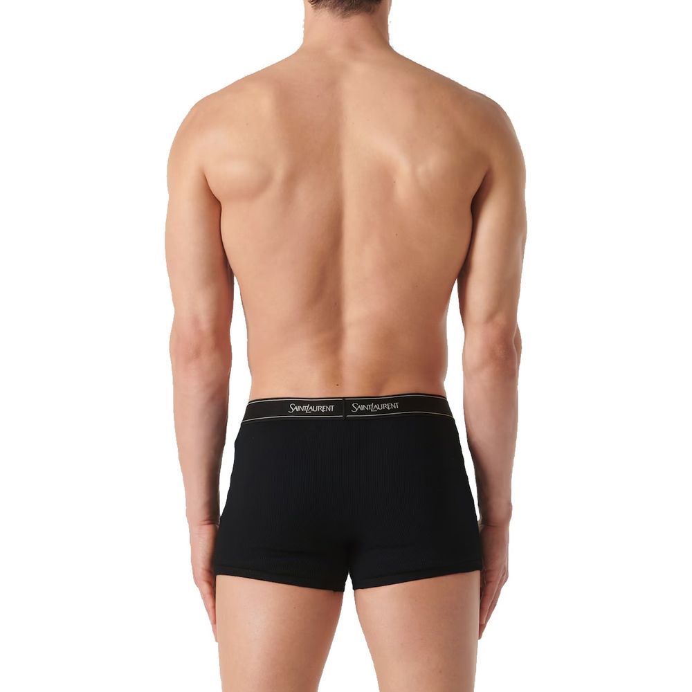 Boxer de malha de algodão com logotipo Saint Laurent