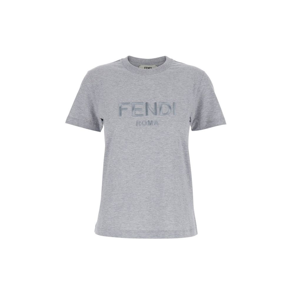 Camiseta de algodão com logotipo Fendi
