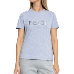 Camiseta de algodão com logotipo Fendi