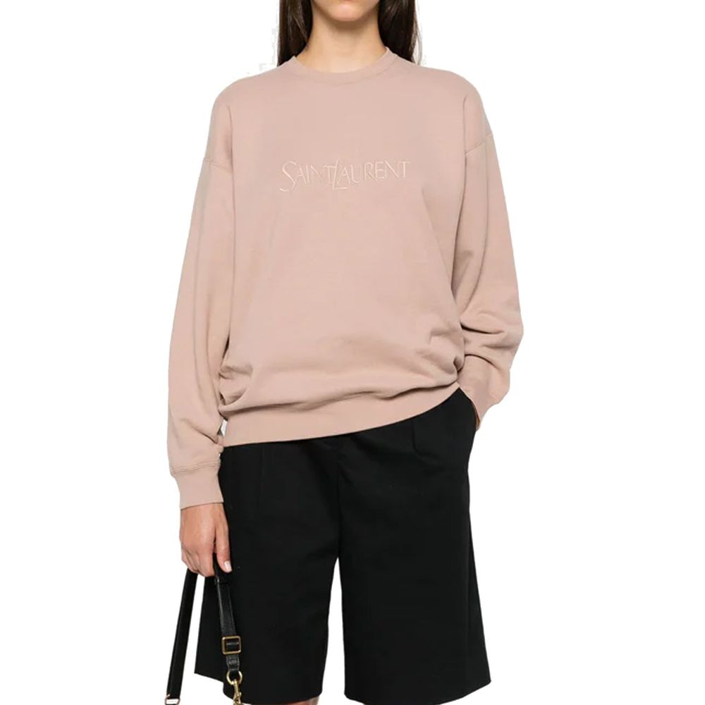 Moletom com logotipo de algodão Saint Laurent