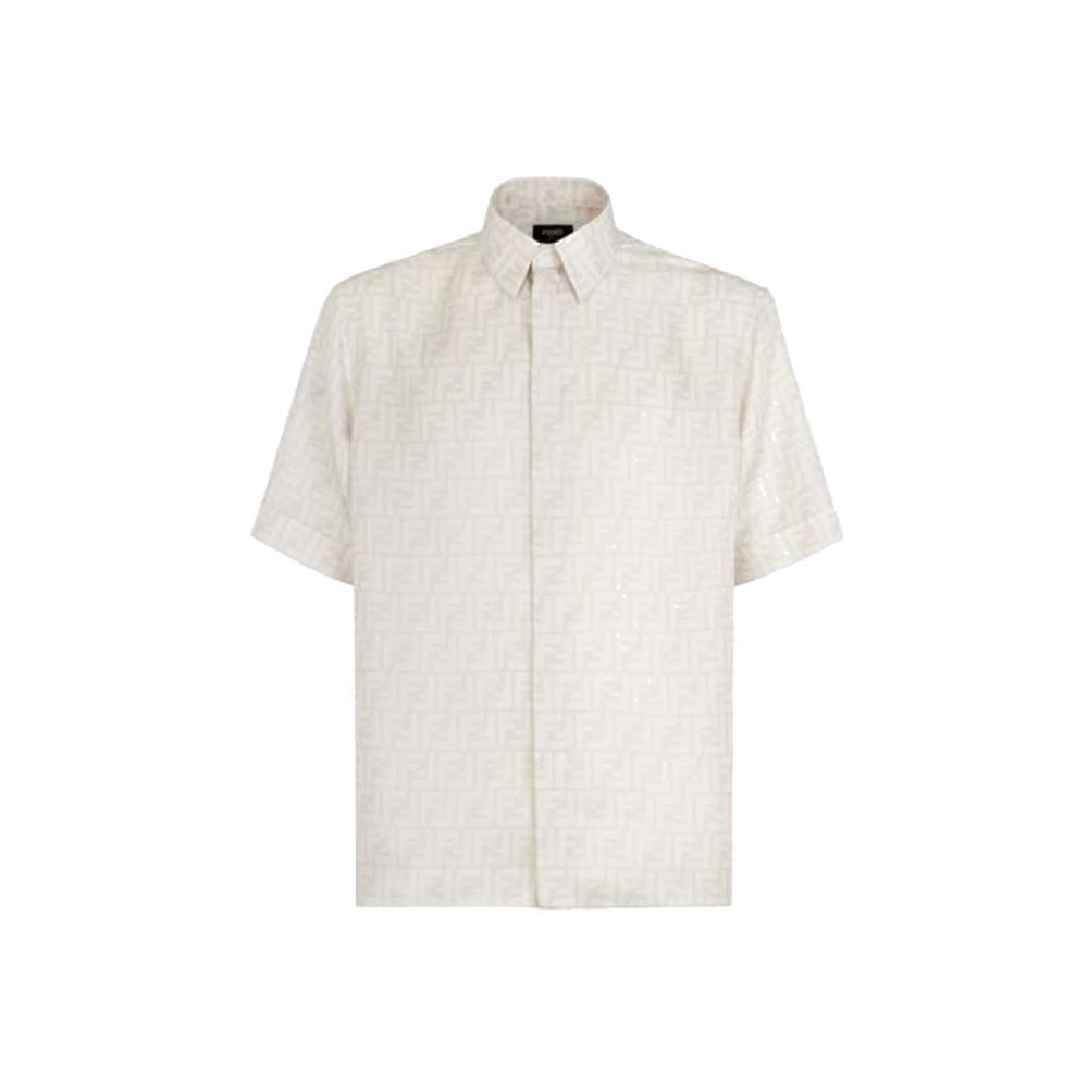 Camisa de seda com logotipo Fendi