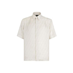 Camisa de seda com logotipo Fendi