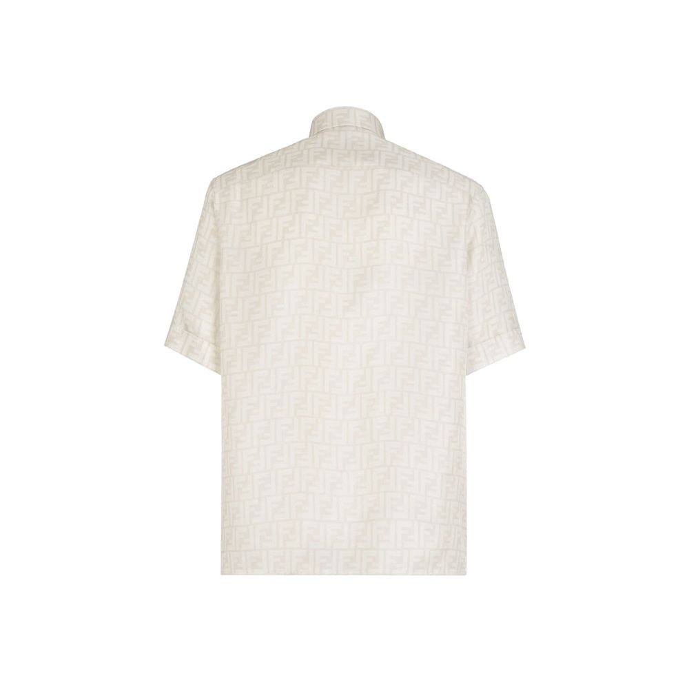 Camisa de seda com logotipo Fendi