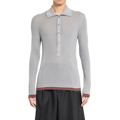 Suéter Gucci de malha canelada de cashmere e seda