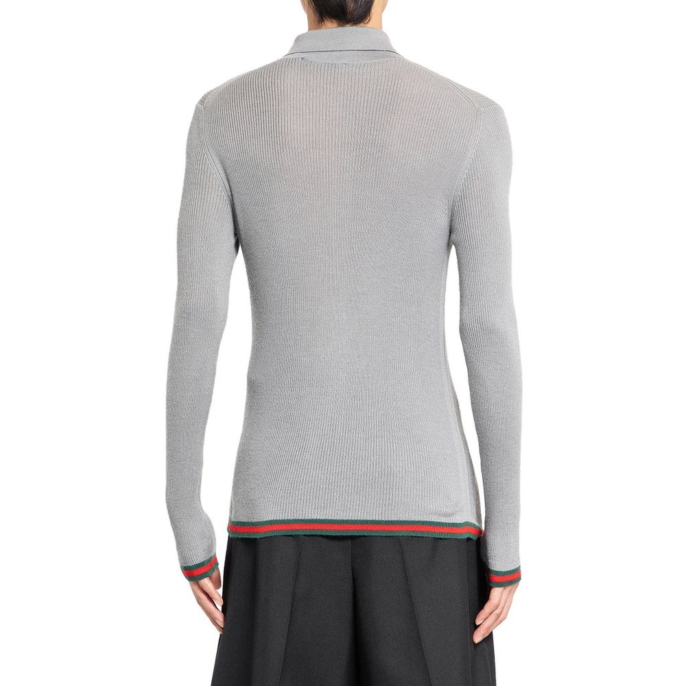 Suéter Gucci de malha canelada de cashmere e seda