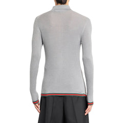 Suéter Gucci de malha canelada de cashmere e seda