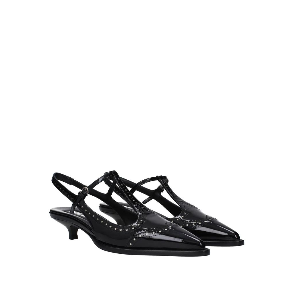 Sapatos de couro Miu Miu Slingback